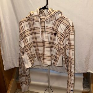 Plaid Champion Crop Hoodie